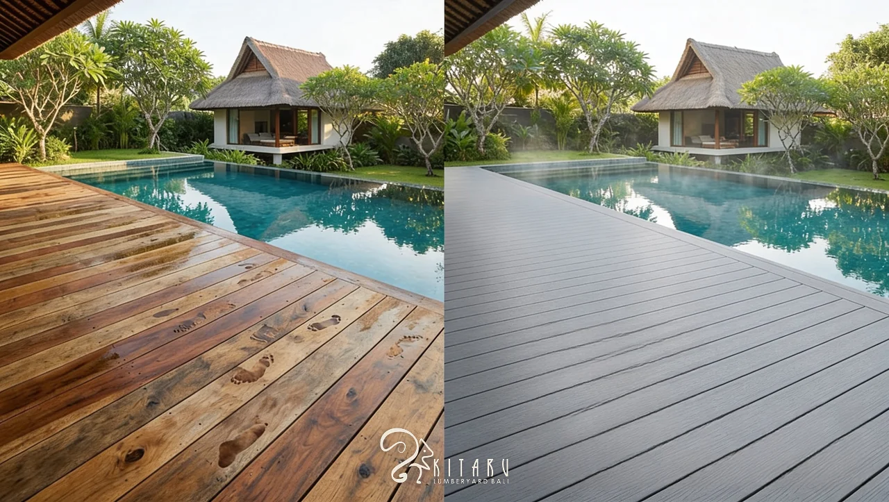 Reclaimed Hardwood Decking vs. Composite in Bali — Kitaru Lumberyard Bali