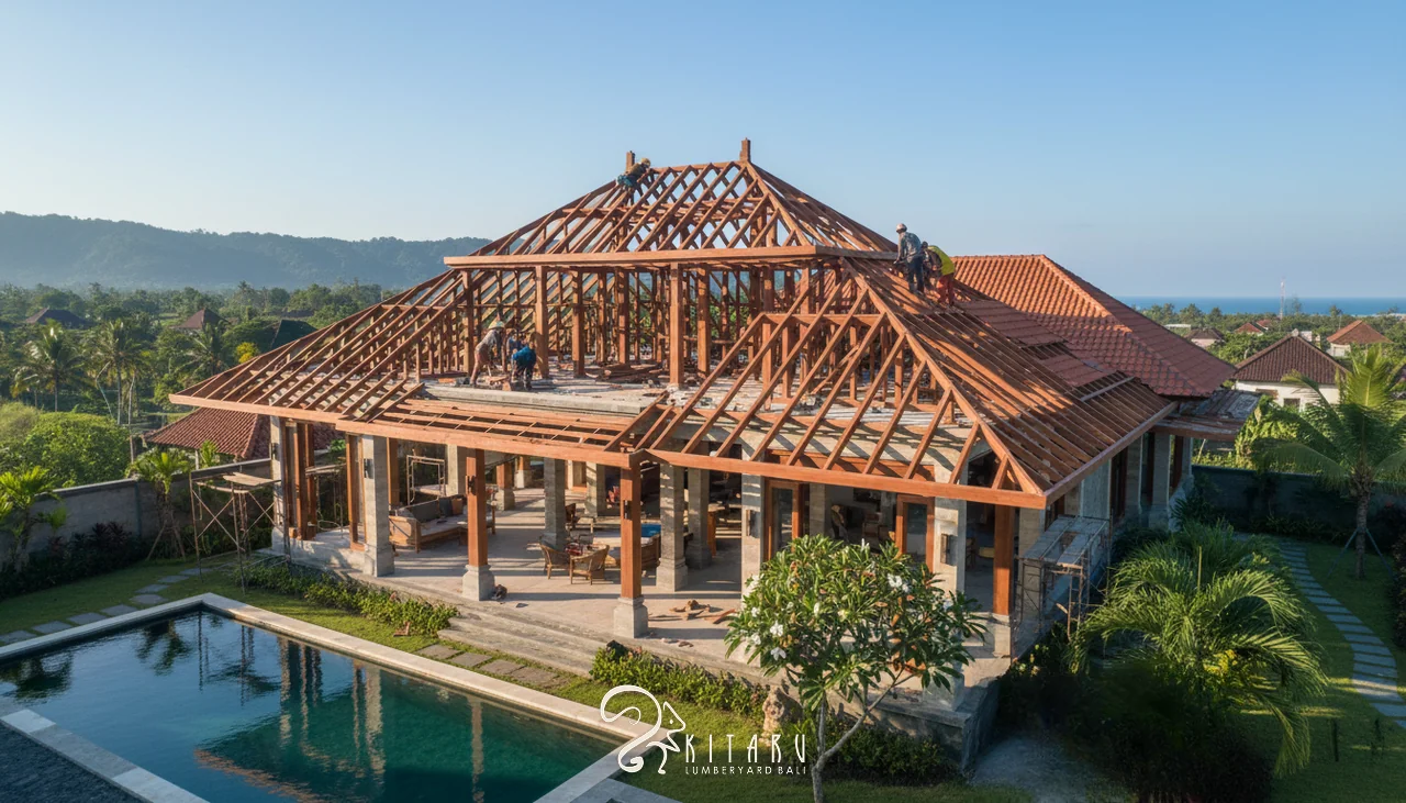 Merbau Timber: The Premier Choice for Bali Villa Roof Structures — Kitaru Lumberyard Bali